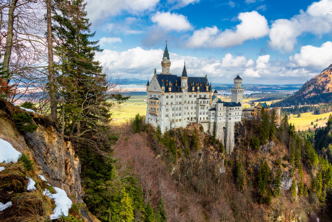 Обои картинки фото neuschwanstein castle, города, замок нойшванштайн , германия, простор