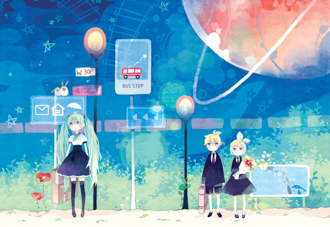 Обои картинки фото аниме, vocaloid, вокалоид