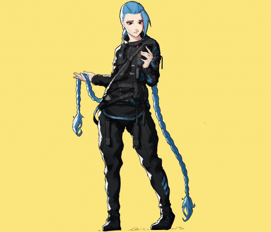 Обои картинки фото видео игры, league of legends, jinx, косы