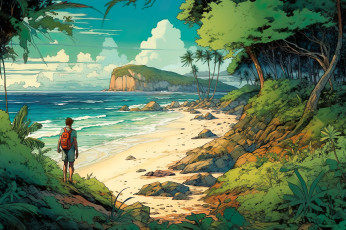 Картинка аниме пейзажи +природа побережье