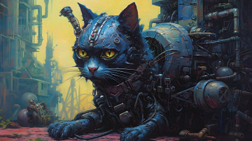 Картинка фэнтези роботы +киборги +механизмы животное киборг