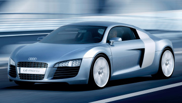 обоя автомобили, audi, серебристый, дорога, скорость