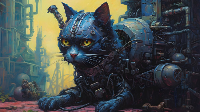 Обои картинки фото фэнтези, роботы,  киборги,  механизмы, животное, киборг