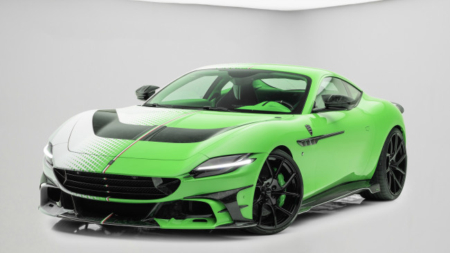 Обои картинки фото автомобили, ferrari, roma, tempesta, verde, mansory, крутая, итальянка, из, италии
