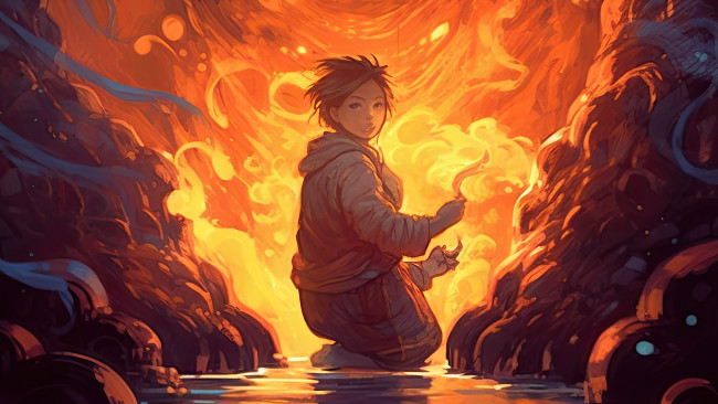 Обои картинки фото фэнтези, маги,  волшебники, магия, огонь