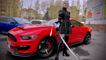 обоя автомобили, -авто с девушками, девушка, авто