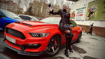 обоя автомобили, -авто с девушками, девушка, авто