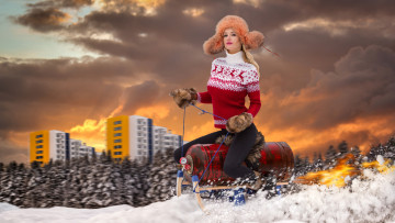 обоя разное, компьютерный дизайн, красивая, девушка