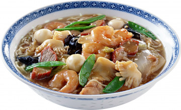 Картинка еда рыбные блюда морепродуктами вермишель криветки