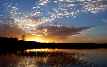 Картинка природа восходы закаты заводь река сумерки закат