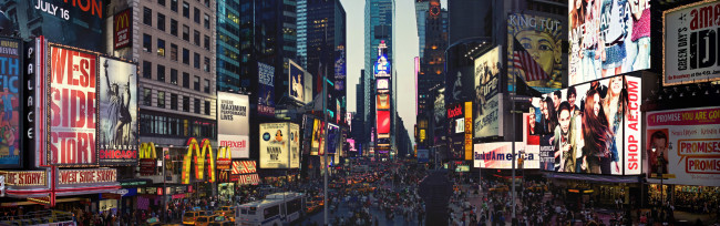 Обои картинки фото города, нью, йорк, сша, город, улица, реклама