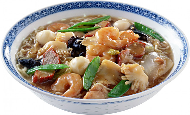 Обои картинки фото еда, рыбные, блюда, морепродуктами, вермишель, криветки