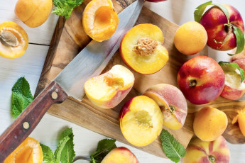 обоя еда, персики,  сливы,  абрикосы, абрикосы