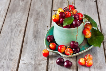 обоя еда, вишня,  черешня, черешня, чашка