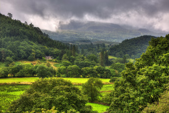 Картинка сноудония+англия природа пейзажи холмы леса горы англия сноудония парк трава деревья