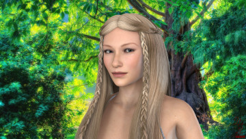 Картинка 3д+графика люди+ people волосы взгляд девушка