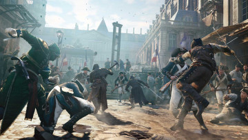 Картинка assassin`s+creed+unity видео+игры -+assassin`s+creed+unity бой