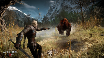 Картинка the+witcher+3 +wild+hunt видео+игры медведь колдун