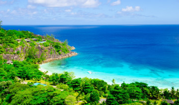 Картинка природа пейзажи лодка деревья море boat trees landscape tropics nature sea пейзаж тропики