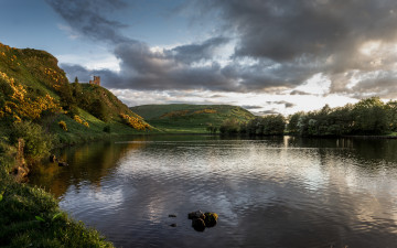 Картинка природа реки озера река холмы лес