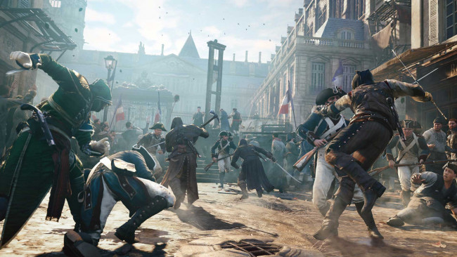 Обои картинки фото assassin`s creed unity, видео игры, - assassin`s creed unity, бой