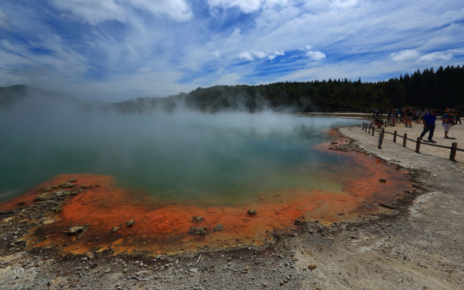 Обои картинки фото природа, стихия, бассейн, шампанского, новая, зеландия, гейзер