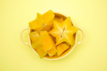 обоя еда, карамбола, yellow, cubed, чашка