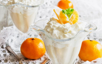 Картинка еда масло +молочные+продукты творог мандарин дольки десерт