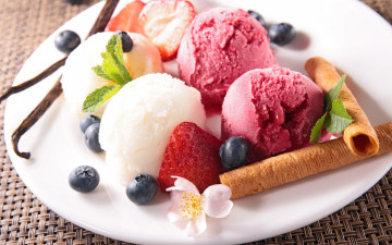 Картинка еда мороженое +десерты ice cream sweet dessert fresh berries десерт сладкое ягоды