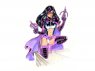 Картинка рисованное комиксы фон девушка арбалет униформа