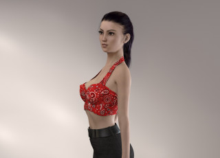 обоя 3д графика, люди , people, девушка, взгляд, фон