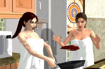 Картинка 3д+графика люди+ people взгляд фон девушки