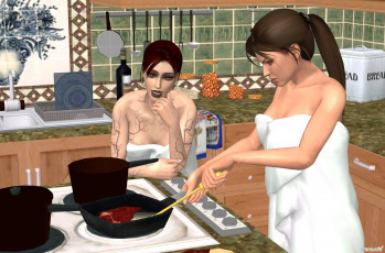 Картинка 3д+графика люди+ people фон взгляд девушки