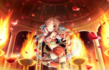 Картинка аниме idolm@ster девушка фон взгляд