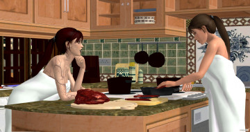 Картинка 3д+графика люди+ people фон взгляд девушки