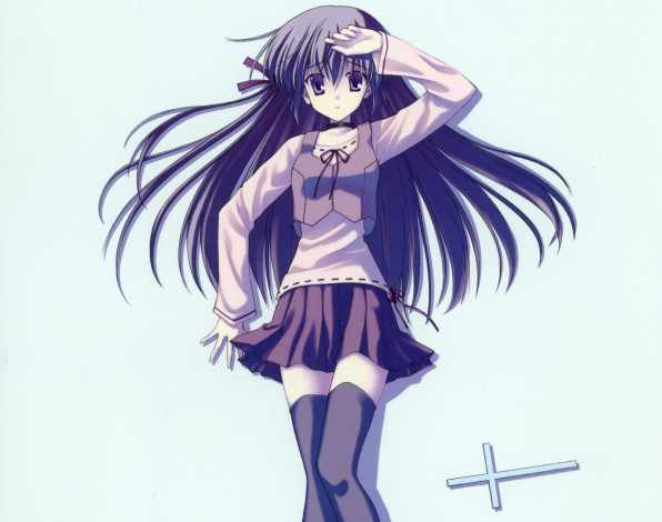 Обои картинки фото аниме, sola, фон, взгляд, девушка