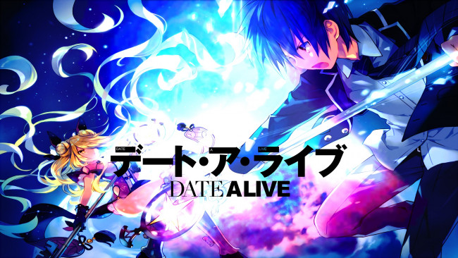 Обои картинки фото аниме, date a live, взгляд, фон, девушка