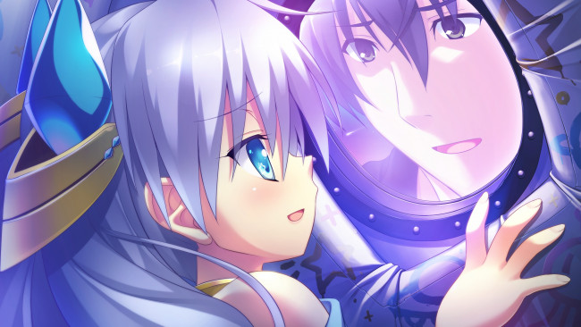 Обои картинки фото аниме, ryuusei kiseki -shooting probe, фон, взгляд, девушка