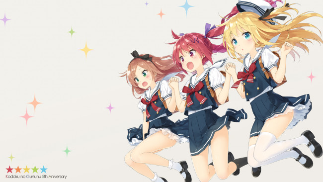 Обои картинки фото аниме, unknown,  другое, взгляд, фон, девушки