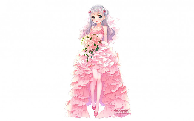 Обои картинки фото аниме, eromanga-sensei, девушка, взгляд, фон