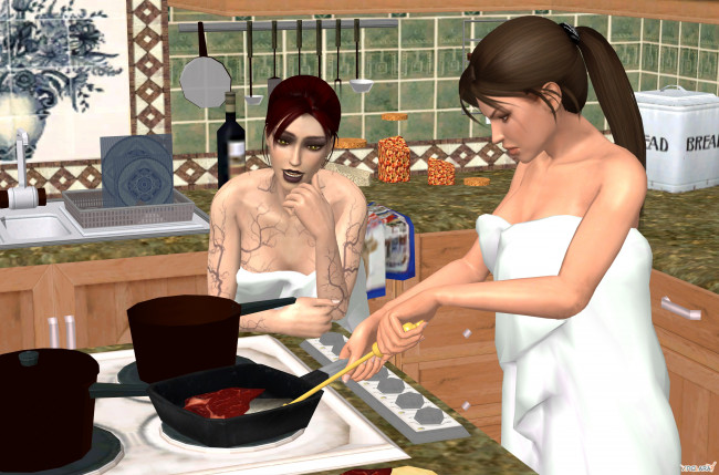 Обои картинки фото 3д графика, люди , people, фон, взгляд, девушки