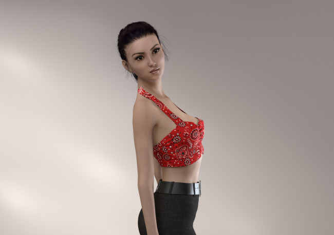 Обои картинки фото 3д графика, люди , people, девушка, взгляд, фон