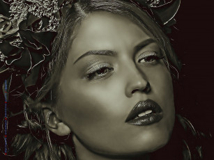 Картинка календари компьютерный+дизайн цветы макияж венок лицо девушка