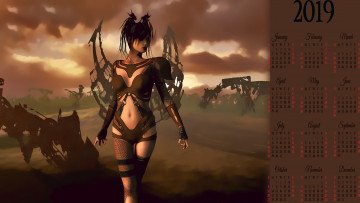 Картинка календари 3д-графика девушка