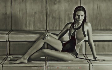 Картинка календари компьютерный+дизайн calendar мокро сидеть поза взгляд девушка