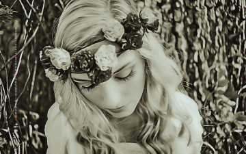 Картинка календари компьютерный+дизайн лицо calendar цветы женщина венок девушка