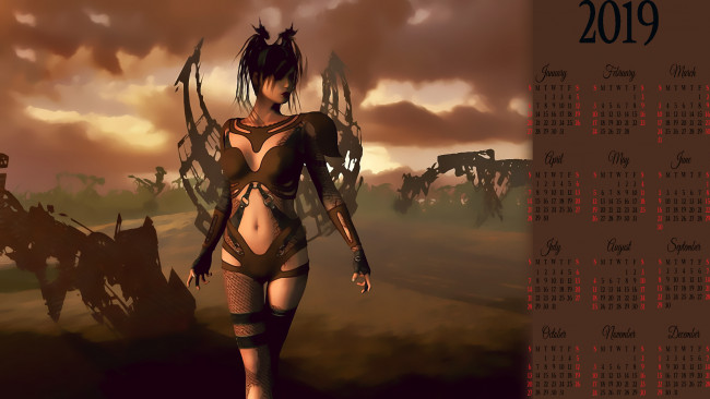 Обои картинки фото календари, 3д-графика, девушка