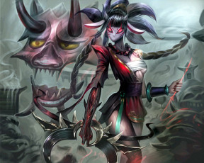 Картинка видео+игры league+of+legends kindred дух оружие