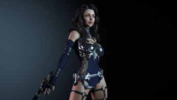 Картинка 3д+графика фантазия+ fantasy девушка фон улыбка униформа