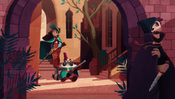 Картинка аниме оружие +техника +технологии девушка существо здание убийца